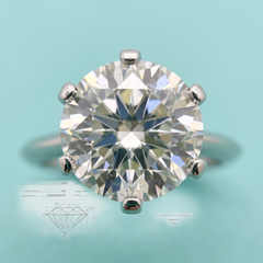 Tiffany & Co. Certified 3 Carat Round Brilliant Diamond Solitaire Engagement Rin