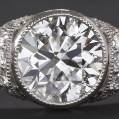 1 Carat Round Brilliant Diamond Art Deco Style Filigree Engagement Ring