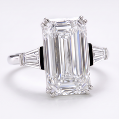 GIA Certified 9 Carat F VS2 Emerald Cut Diamond Platinum Ring