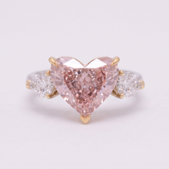 GIA Certified 5.01 Carat Light Pink-Brown Heart Modified Brilliant Diamond Ring
