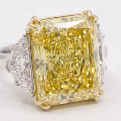GIA Certified 15.03 Carat Fancy Yellow Radiant Cut Brilliant Diamond