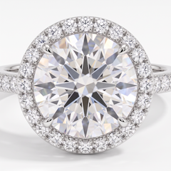 GIA Certified 12 Carat Round Brilliant Diamond White Gold Ring