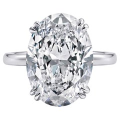 GIA 8.06 Carat D VS1 Oval Brilliant Diamond Platinum Solitaire Ring