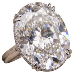 GIA 8.06 Carat D VS1 Oval Brilliant Diamond Platinum Solitaire Ring