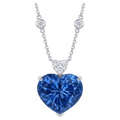 5.04 Carat blue heart-shape Diamond White Gold Necklace