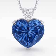 5.04 Carat blue heart-shape Diamond White Gold Necklace