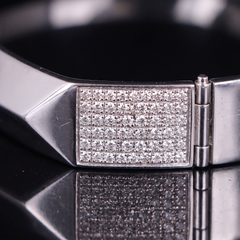 Tiffany & Co. Frank Gehry Torque 1 Carat Pave Diamond 18K White Gold Bangle