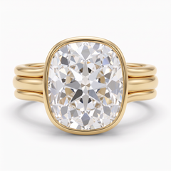 3.03 Carat H VVS2 Old Mine Brilliant Diamond Yellow Gold Ring