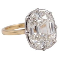 5.01 Carat I VVS2 Old Mine Brilliant Diamond Yellow and White Gold Ring