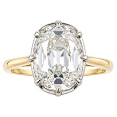 5.01 Carat I VVS2 Old Mine Brilliant Diamond Yellow and White Gold Ring