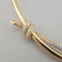 Tiffany & Co 3 Carat Diamond Knot Double Row Choker Necklace