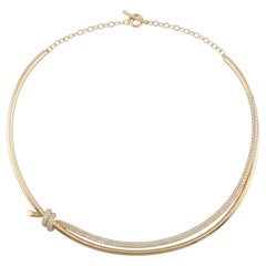 Tiffany & Co 3 Carat Diamond Knot Double Row Choker Necklace