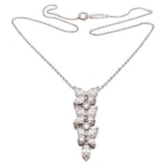 Tiffany & Co. 2 Carat Diamond Victoria Cluster Platinum Pendant Necklace