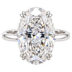 10.03 Carat F VS2 Oval Brilliant Diamond White Gold Engagement Ring