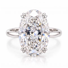 10.03 Carat F VS2 Oval Brilliant Diamond White Gold Engagement Ring