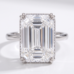 6.03 Carat I VS2 Emerald Cut Diamond Platinum Engagement Ring