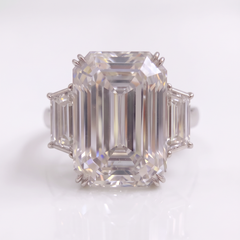 GIA Certified 13 Carat J VS2 Emerald Cut Diamond White Gold Ring