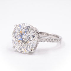 GIA Certified 4 Carat E VVS1 Round Brilliant Diamond White Gold Ring