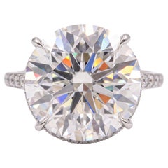 GIA Certified 4 Carat E VVS1 Round Brilliant Diamond White Gold Ring