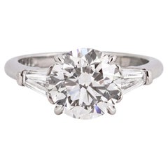GIA Certified 2.26 Carat D Flawless Round Brilliant Diamond Platinum Ring
