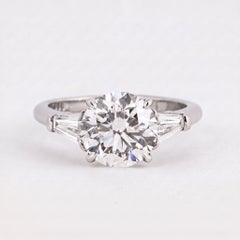 GIA Certified 2.26 Carat D Flawless Round Brilliant Diamond Platinum Ring