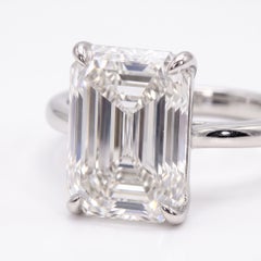 2.07 Carat D Flawless Emerald Cut Diamond White Gold Ring