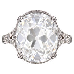 GIA Certified 4.25 Carat J SI1 Old Mine Brilliant Diamond Platinum Ring