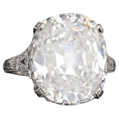 GIA Certified 4.25 Carat J SI1 Old Mine Brilliant Diamond Platinum Ring