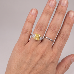 2.43 Carat Fancy Yellow Internally Flawless Cut-Cornered Rectangular Modified Br