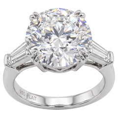 4.26 Carat D Internally Flawless Round Brilliant Diamond White Gold Ring