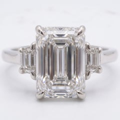 3.02 Carat D IF Cut-Cornered Rectangular Step Cut Diamond White Gold Ring