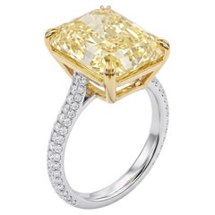 18.6 Carat Fancy Yellow VS2 Cut-Cornered Rectangular Modified Brilliant Diamond