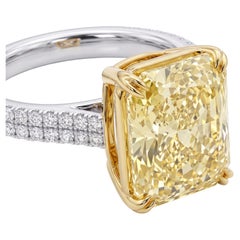 18.6 Carat Fancy Yellow VS2 Cut-Cornered Rectangular Modified Brilliant Diamond