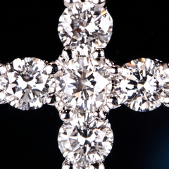 Platinum Diamond Religious Cross Pendant Necklace