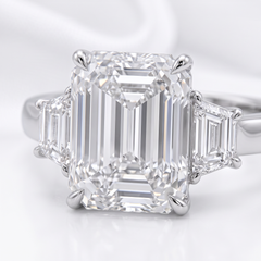 6.01 Carat D Internally Flawless Emerald Cut Diamond Platinum Ring