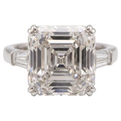 4.01 Carat G VS2 Square Emerald Cut Diamond Platinum Engagement Ring
