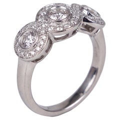 Tiffany & Co. Three Stone Diamond Circlet Platinum Engagement Ring