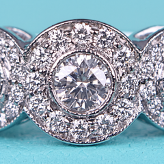 Tiffany & Co. Three Stone Diamond Circlet Platinum Engagement Ring