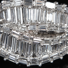 3 Carat Baguette Diamond Platinum Wide Band Ring