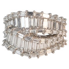 3 Carat Baguette Diamond Platinum Wide Band Ring