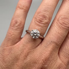 Tiffany & Co. 2 Carat Round Diamond Solitaire Platinum Engagement Ring