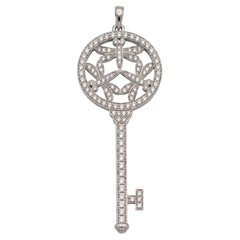 Tiffany & Co. Platinum Pave Diamond Dragonfly Key Pendant Necklace