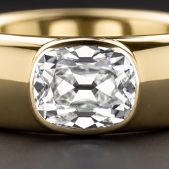 Bague solitaire en forme de dôme sertie d'un diamant de 1 carat à taille « Old Mine », certifiée par le GIA