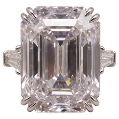 Platinring mit einem Diamanten im Smaragdschliff, 28,85 Karat, Farbe D, lupenrein