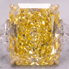 9.89 Carat Fancy Intense Yellow VS2 Cut-Cornered Rectangular Modified Brilliant