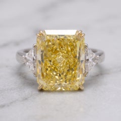 5.05 Carat Fancy Intense Yellow VS1 Cut-Cornered Rectangular Modified Brilliant