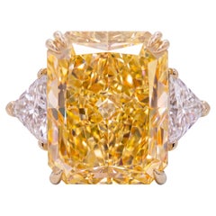 5.05 Carat Fancy Intense Yellow VS1 Cut-Cornered Rectangular Modified Brilliant