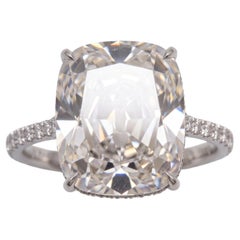 Bague en or blanc sertie d'un diamant taille « Old Mine Brilliant » de 2,02 carats, pureté K, qualité SI1