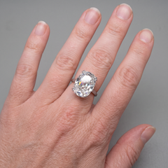 GIA Certified 7 Carat Old Mine Brilliant Diamond Platinum Ring
