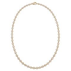 5-Karat-Halskette aus 14-karätigem Gelbgold mit einem natürlichen runden Diamanten aus der Kollektion „Diamonds by the Yard“